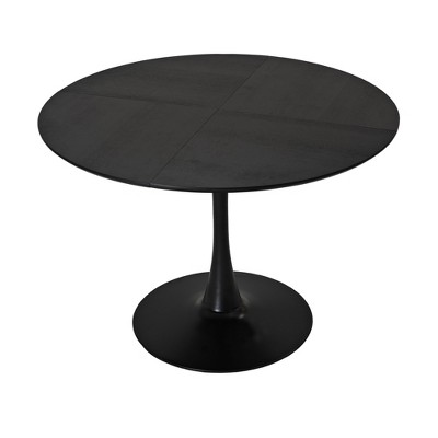 NicBex Modern Round Dining Table with Four Patchwork Tabletops and Metal Base