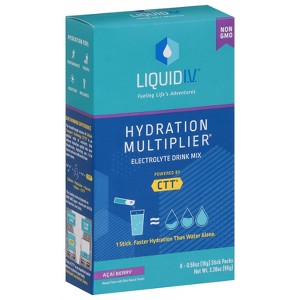 Liquid I.V. Hydration Multiplier Electrolyte Drink Mix Acai Berry - 6 packets - 1 of 4