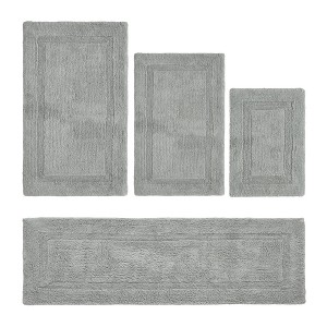 Lux Premium 100% Cotton Tufted Solid Reversible 4 Piece Bath Rug Set – Ultra-Soft, Water-Absorbent, Durable, Machine Washable Bathroom Rug - 1 of 4