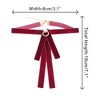 INSPIRE CHIC Women's Velvet Bow Brooch Tie Neck Band Ties Flatback Beads Decor - 2 of 4