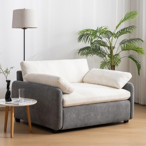 YOOCOZZ Color-Blocking Chenille Sofa Chair & Armchair with Extra-Wide and Extra-Deep Seat, Pillows - 1 of 4