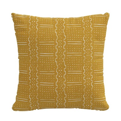 18"x18" Skyline Furniture Square Outdoor Throw Pillow Citrine: Geometric, Woven, Zipper Closure
