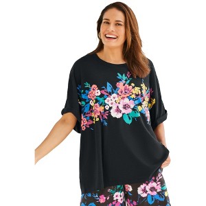 Woman Within Women's Plus Size Relaxed Tee - 1 of 4