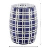 Eytan 18.25" Garden Stool - ACS4602 - Indoor/Outdoor - Navy/White - Safavieh - 4 of 4