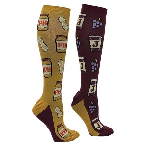 PBJ Funny Novelty Compression Socks For Women Adult Size - Crazy Dog Compression Socks - 1 of 4