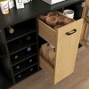 Lirago Black and Natural Farmhouse Sideboard with Power Outlet and Wine Rack apply to Kitchen or Living Room or Dining Room 47.2"Dx15.74"Wx59.1"H - 3 of 4