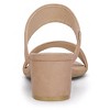 Allegra K Women's Back to College Faux Suede Dual Straps Block Heel Slide Sandals - 3 of 4