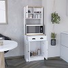 NicBex Storage Buffet Cabinet 67" Freestanding Kitchen Pantry Sideboard Cabinet with 3 Doors, Drawer, 2 Open Shelves, Microwave Storage Option - 2 of 4