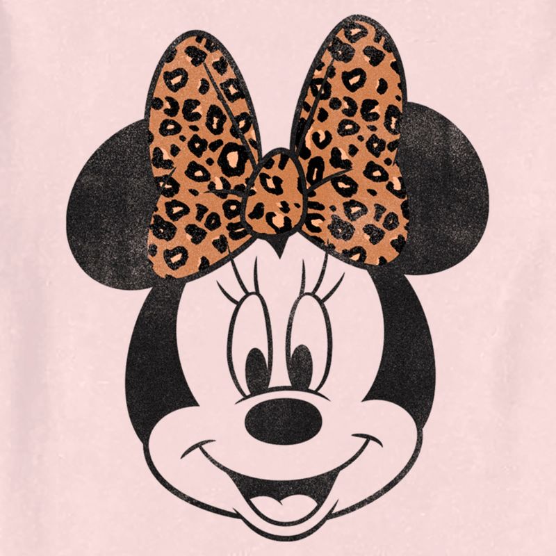 Toddler's Mickey & Friends Distressed Minnie Mouse With Cheetah Print Bow T-Shirt, 2 of 4