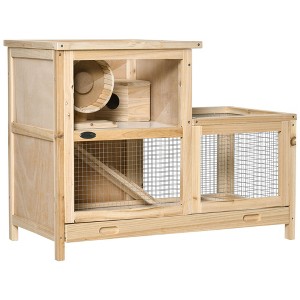 Skyzone 5-Tier Wooden Small Pet Habitat with 3 Ladders, Hinged Roof, Front Door & Bottom Storage - 1 of 4