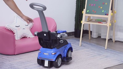 Aosom Blue 3-in-1 Toddler Push Car Stroller with Music and Lights