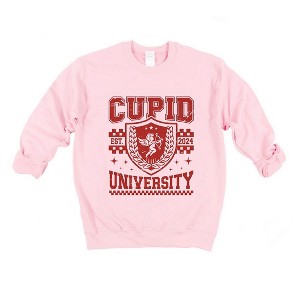 Simply Sage Market Women's Graphic Sweatshirt Cupid University Checkered - 1 of 4