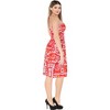 LA LEELA Women's House Daily Routine Evening Wear Boho Halter Smocked Mini Flowy Casual Dress Tube Top Strapless for Women One Size Red Floral - 2 of 4