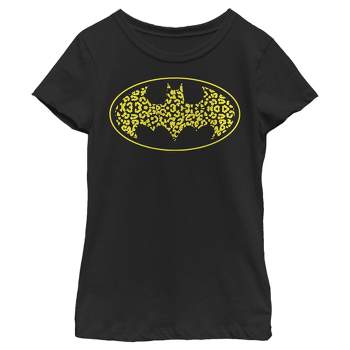 Girl's Batman Cheetah Print Logo T-Shirt