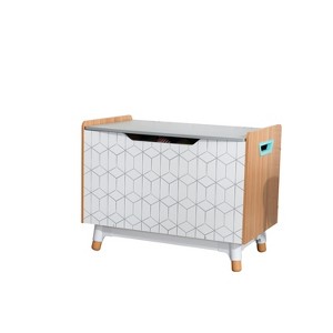 Mid-Century Kids' Toy Box - KidKraft: Wood Storage, Decorative Bookshelf, Gray/White, 29.13" W, 22" H, 18.11" D - 1 of 4