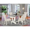 HomeStock 5-Piece Rectangle Natural Oak Finish Solid Wood Top Dining table with 4 Chairs - 2 of 4
