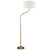 Hudson and Canal Height-Adjustable Floor Lamp with Fabric Shade Brushed Brass/White: Modern Design, Push Button Foot Switch - 2 of 4