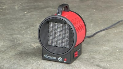 Portable Red Ceramic Electric Space Heater with Auto Shut-Off