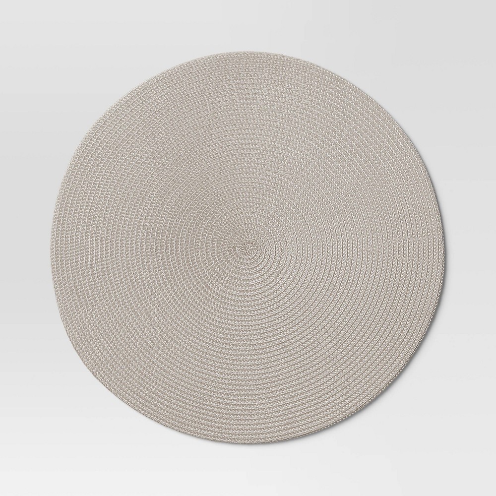 Photos - Tablecloth / Napkin Polyround Charger Placemat Light Gray - Threshold™