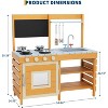 Kids Wooden Mud Kitchen Set - 41.3" Outdoor Pretend Play with Sink, Cookware & Dual Chalkboard (Ages 3+), ASTM Certified - 2 of 4