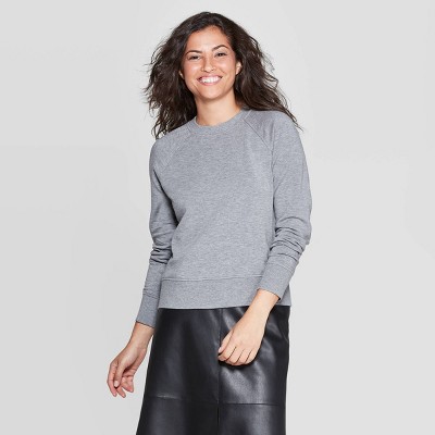 gray crew neck sweater women's