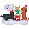 Gemmy Christmas Inflatable Dogs Sharing a Candy Cane Scene, 4.5 ft Tall, Multi - 3 of 4