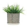 Sagebrook Home Set of Two 6"H/8"H Ceramic Abstract Tiled Design Planters for Living - 3 of 4