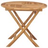 vidaXL Dining Table Warm Brown Teak Wood Medium Foldable Folding Table - 4 of 4