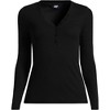 Lands' End Women's Drapey Rib Skimming Long Sleeve Henley - image 3 of 4