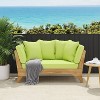 Serene Outdoor Acacia Wood Expandable Daybed with Cushions Teak/Light Green - Christopher Knight Home: UV-Resistant Patio Furniture - 3 of 4