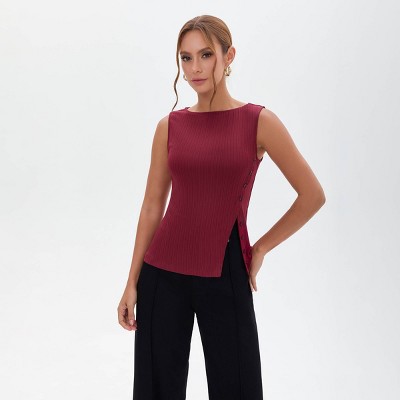 Women's Rib-Knit Vest - A New Day™ Wine Red