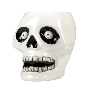 160oz Earthenware Scaredy Cat Skeleton 3-D Treat Jar - Certified International - 1 of 3