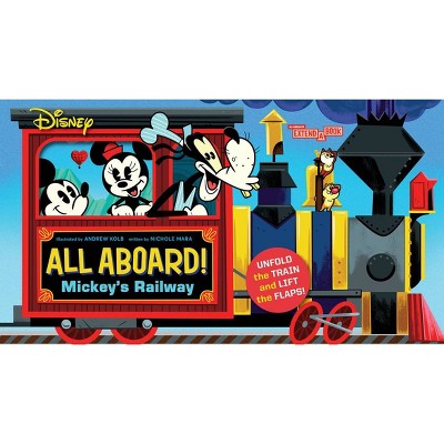 Disney All Aboard! Mickey's Railway (an Abrams Extend-A-Book) - (An Abrams Extend a Book) by  Nichole Mara (Board Book)