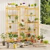 Artloge Heavy Duty Bamboo Clothes Rack Organizer,Freestanding Garment Rack with Hanging Rails,Shelves&Hanger, Clothes Shoes Organizer for Bedroom - 4 of 4
