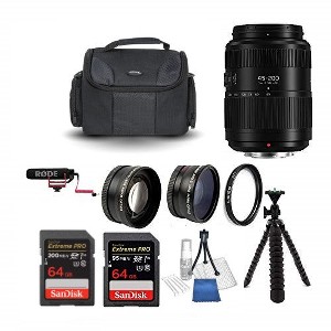 Panasonic Lumix G Vario 45-200mm f/4-5.6 II Lens Includes: Rhode Microphone +2 SanDisk 64GB Extreme PRO Memory Card+ Tripod And More - 1 of 4