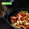 NutriChef Pre Seasoned Nonstick Cooking Wok Cast Iron Kitchen Stir Fry Pan with Wooden Lid for Gas, Electric, Ceramic, & Induction Countertops, Black - 4 of 4