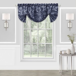 GoodGram Watercolor Lillies & Cherry Blossoms Floral Charlotte Pastel Semi Sheer Single Window Curtain Panel - 1 of 2