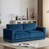 ORRD 81" Modern Square Arm Sofa, Soft Velvet Upholstery, Deep Cushions & Sturdy Legs, Navy Blue, for Living Room or Bedroom - 4 of 4