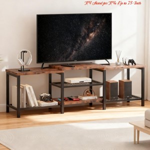 Living Room TV Stand for TVs Up to 75 Inch, Entertainment Center w/Power Outlet and Lights Open Storage Shelves, Media Console - 1 of 4