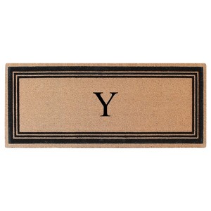 A1HC Natural Coir and PVC Backing Classic Border Flock Monogrammed Door Mat, Anti-Shed Entry Doormat - 1 of 4