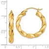 Black Bow Jewelry 4mm x 26mm Polished 14k Yellow Gold Hollow Twisted Round Hoop Earrings - 4 of 4