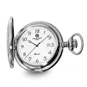 Black Bow Jewelry Charles Hubert Stainless Steel White Dial with Date 48mm Pocket Watch - 1 of 4