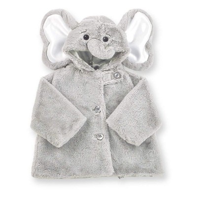 Bearington Baby Lil' Spout Gray Elephant Hooded Coat, 6-12 Months