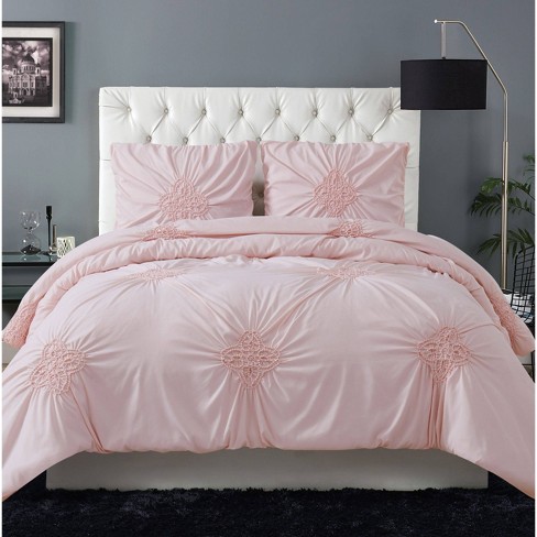 Floral Ruched Comforter Set 