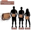Messenger Bag for Men Women, 13 Inches Laptop Satchel Bags, Canvas Shoulder Bag with Bottle Pocket, Black - 2 of 4