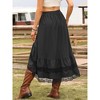 INSPIRE CHIC Women's Fairy Lace Ruffled Asymmetrical High Waist Vintage A-Line Midi Skirts - 3 of 4