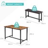 Dining Table Set for 4, Retro Rectangular Kitchen Table, Kitchen Table with 2 Upholstered Benches, for Apartment, Home, Studio - 2 of 4