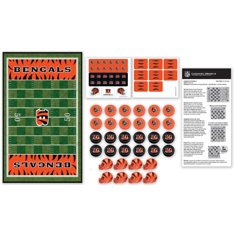 MasterPieces Officially licensed NFL Cincinnati Bengals Checkers Board Game for Families and Kids ages 6 and Up, 3 of 6