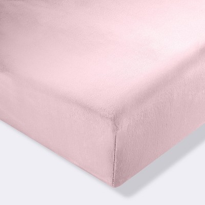 Plush Fitted Crib Sheet Solid - Cloud Island™ Pink