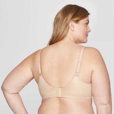 Plus Size Underwire Basic Cotton Beige Bra